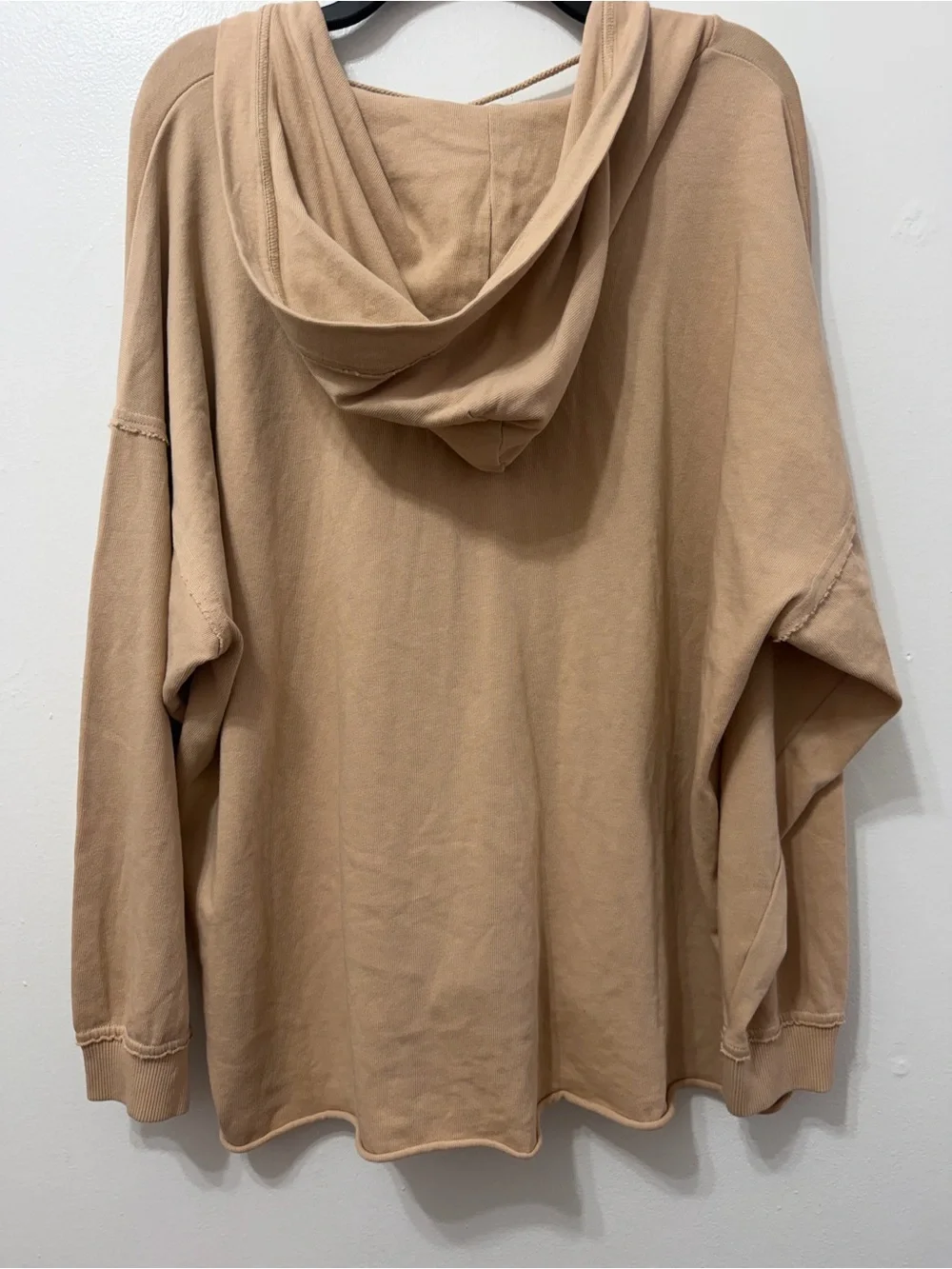 NWT aerie Lace-Up Pullover Hoodie in Neutral Beige